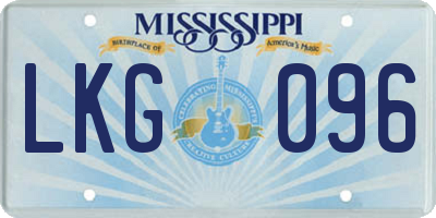 MS license plate LKG096