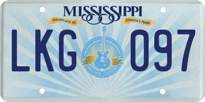 MS license plate LKG097