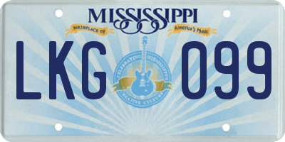 MS license plate LKG099