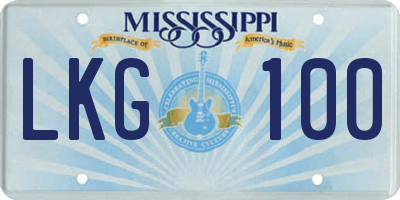 MS license plate LKG100