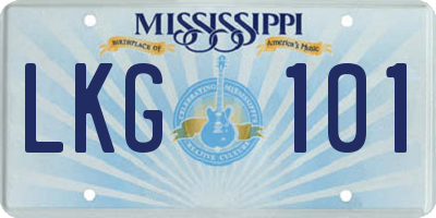 MS license plate LKG101