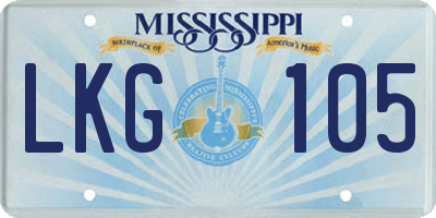 MS license plate LKG105