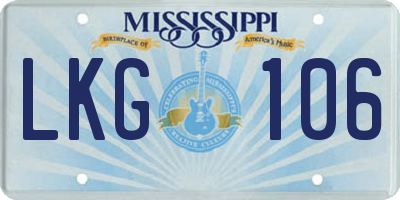 MS license plate LKG106