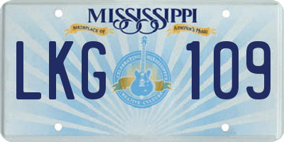 MS license plate LKG109