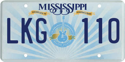 MS license plate LKG110