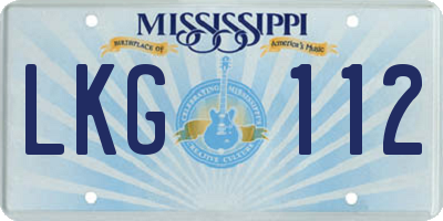 MS license plate LKG112