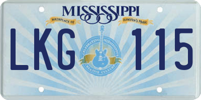 MS license plate LKG115