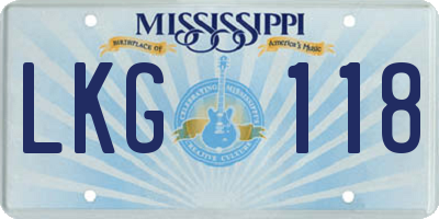MS license plate LKG118