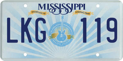 MS license plate LKG119