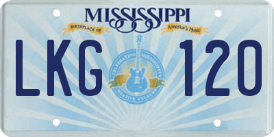 MS license plate LKG120