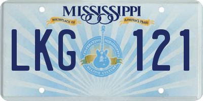 MS license plate LKG121
