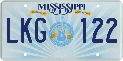MS license plate LKG122