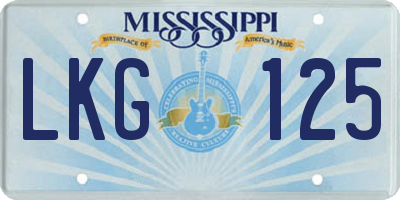 MS license plate LKG125