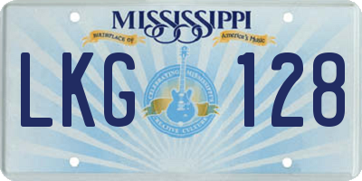 MS license plate LKG128