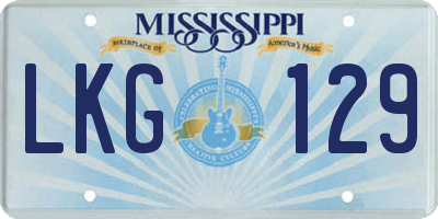 MS license plate LKG129