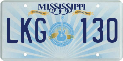 MS license plate LKG130