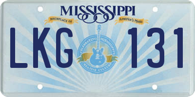 MS license plate LKG131