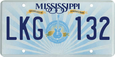 MS license plate LKG132