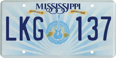 MS license plate LKG137
