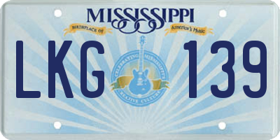 MS license plate LKG139