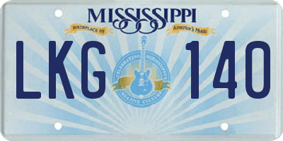 MS license plate LKG140