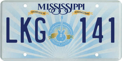 MS license plate LKG141