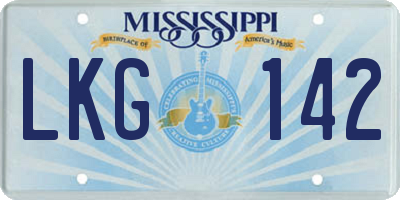 MS license plate LKG142