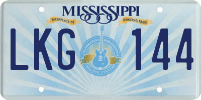 MS license plate LKG144
