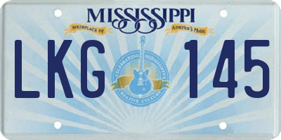 MS license plate LKG145