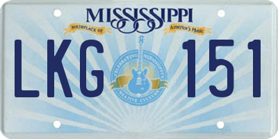 MS license plate LKG151