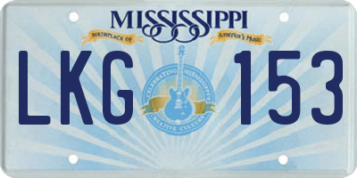 MS license plate LKG153