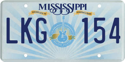 MS license plate LKG154