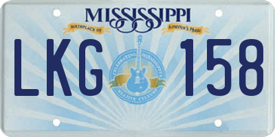 MS license plate LKG158