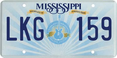 MS license plate LKG159