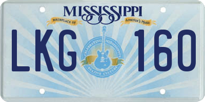 MS license plate LKG160