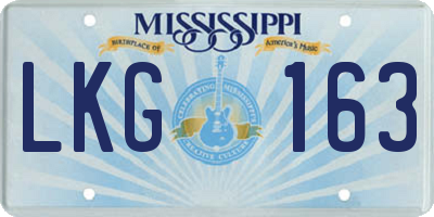 MS license plate LKG163