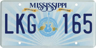 MS license plate LKG165