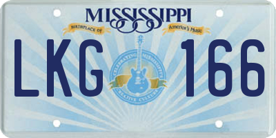 MS license plate LKG166