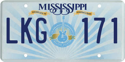 MS license plate LKG171