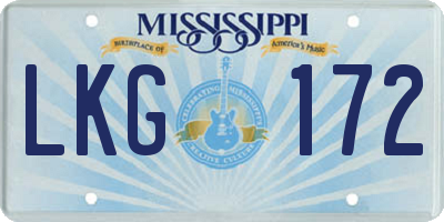 MS license plate LKG172