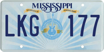 MS license plate LKG177