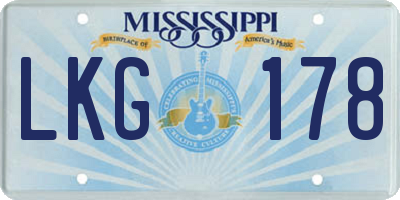 MS license plate LKG178