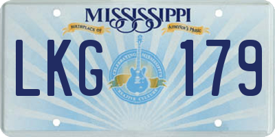 MS license plate LKG179