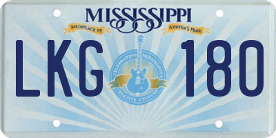 MS license plate LKG180