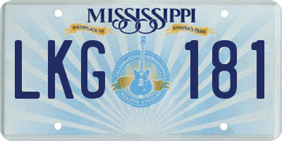 MS license plate LKG181
