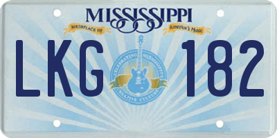MS license plate LKG182