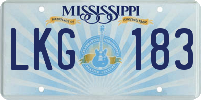 MS license plate LKG183