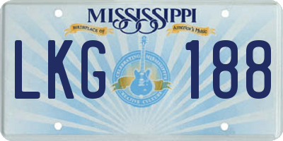 MS license plate LKG188