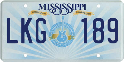 MS license plate LKG189