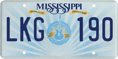 MS license plate LKG190
